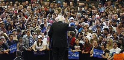 Bernie Sanders, en un mitin en Salt Lake City (Utah) como precandidato demócrata en las elecciones de 2016. 