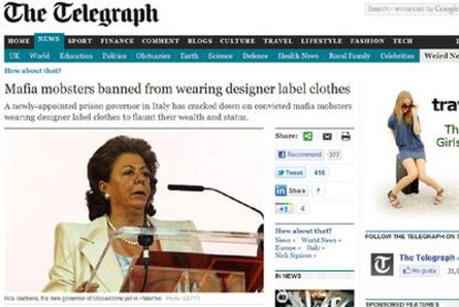 Captura de la fotografía errónea publicada ayer por <i>The Telegraph.</i>