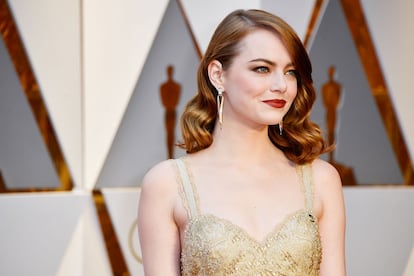 Emma Stone en la gala de 2017, donde estaba nominada por su papel en 'La La Land'.