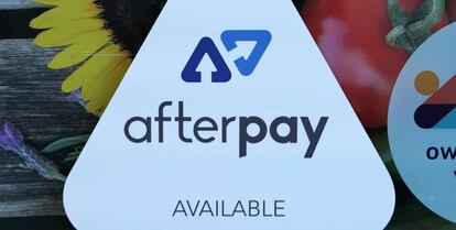 Logo de Afterpay en una tienda de Sídney (Australia). 