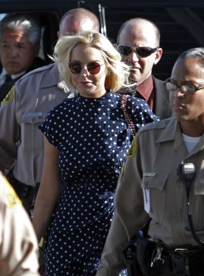 La actriz Lindsay Lohan, a su llegada al tribunal de Los Ángeles el miércoles 2 de noviembre.