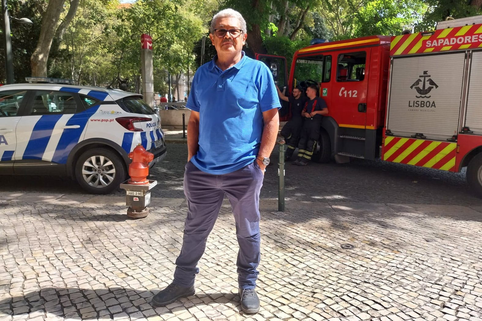 Ary Gouveia, testigo del accidente, este jueves en Lisboa.