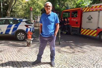 Ary Gouveia, testigo del accidente, este jueves en Lisboa.