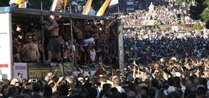 Una carroza de osos en el desfile del año pasado en Madrid.