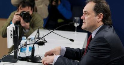 El presidente de la Real Sociedad, Jokin Aperribay, este miércoles en San Sebastián.