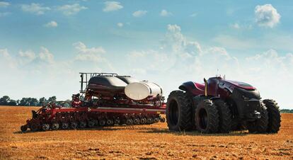 Prototipo de tractor aut&oacute;nomo que Case IH. 