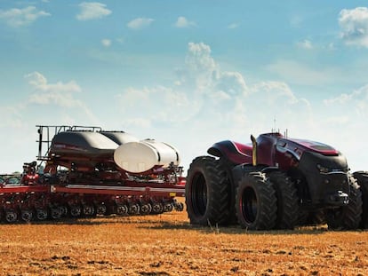 Prototipo de tractor aut&oacute;nomo que Case IH. 