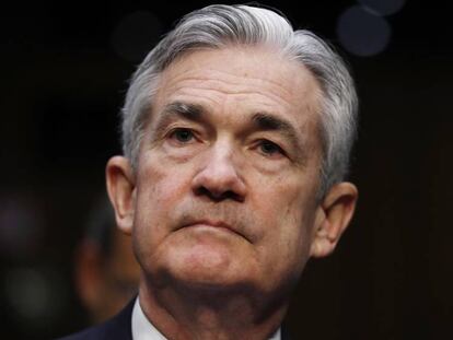 Jerome Powell, presidente de la Reserva Federal, este martes en el Capitolio.