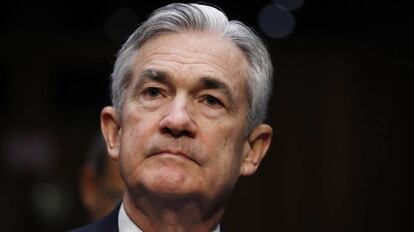 Jerome Powell, presidente de la Reserva Federal, este martes en el Capitolio.