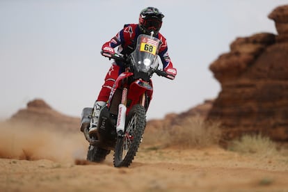 Tosha Schareina, este viernes durante su participación en el Dakar.