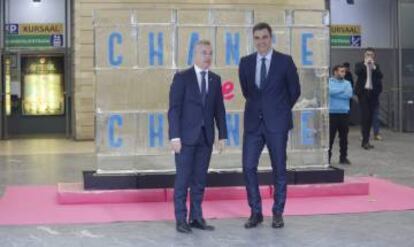 El presidente Pedro Sánchez y el lehendakari Urkullu, en la inauguración de la conferencia internacional sobre cambio climático.