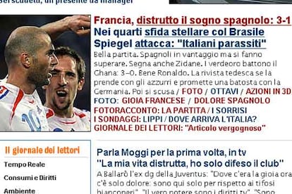 El prestigioso diario italiano <i>La Repubblica</i>, en su edición digital, destaca en el titular que Francia ha conseguido destruir el sueño español, pese a que la selección comenzó con ventaja el partido.