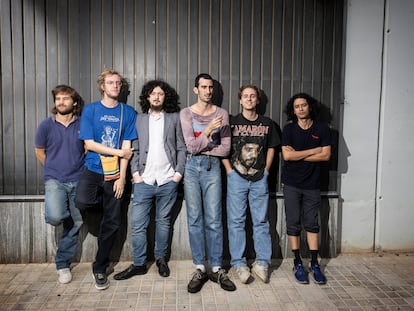 Miembros del grupo musical catalán La Ludwig Band, fotografiados en Barcelona.