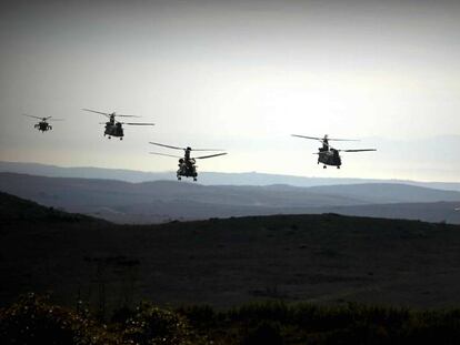 Maniobras de la OTAN en la base de San Gregorio (Zaragoza).