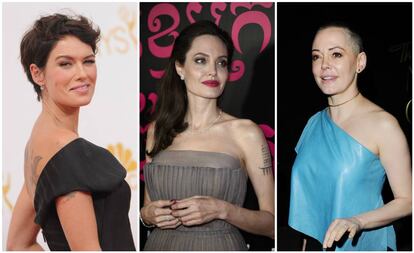 Lena Headey, Angelina Jolie y Rose McGowan.