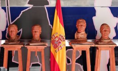 Bustos de los candidatos en el Museo de Cera.
