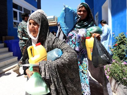 Mujeres afganas durante el primer día de ramadán.