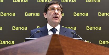 El presidente de Bankia, José Ignacio Goirigolzarri, durante la presentación de resultados el lunes.
