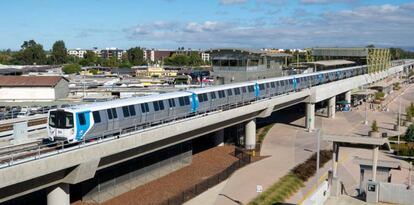 Tren ligero de San José (California, EE UU), cuyo proyecto de expansión lo llevará hasta Santa Clara. 