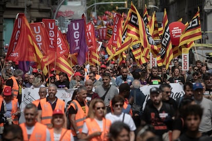 Manifestación del 1 de mayo, en Barcelona.