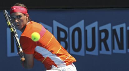 Nadal, en un momento de su partido contra Lukas Lacko.