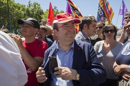 Miquel Iceta, en la manifestaci&oacute;n del pasado domingo