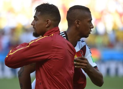 Kevin-Prince Boateng (Ghana) y su hermano Jerome (Alemania).