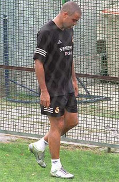 Ronaldo, cabizbajo, tras un entrenamiento en septiembre pasado.