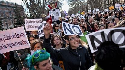 La marcha contra le ley del aborto en Madrid.