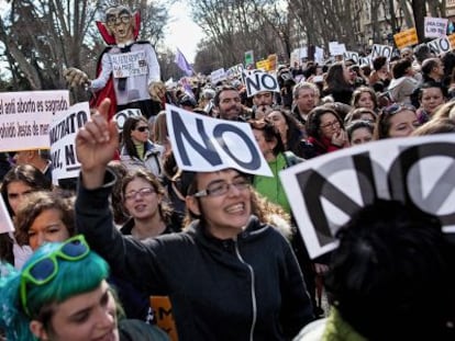 La marcha contra le ley del aborto en Madrid.