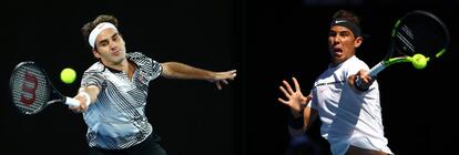 Federer y Nadal, durante su participación en Australia este año.
