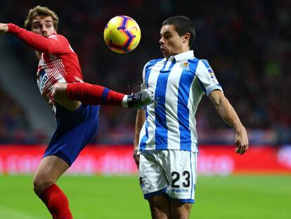 Luca Sangalli, en un lance del partido contra el Atlético de Madrid a finales de octubre.