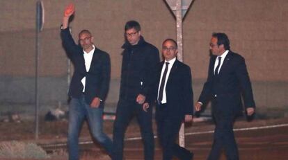 Romeva, Mundó, Turull y Rull, tras salir de la cárcel de Estremera.