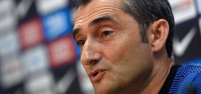 Valverde, en la conferència de premsa d'aquest matí.