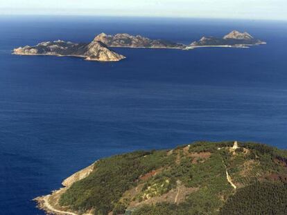 Vista aérea de las islas Cíes, en Pontevedra.