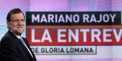 Prime Minister Mariano Rajoy during the Antena 3 interview.