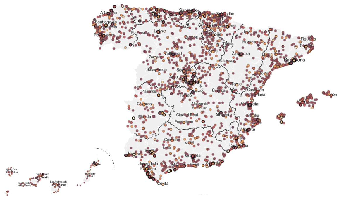 El mapa de los nuevos soletes: Más de 250 chiringuitos, bares, cafeterías, heladerías o restaurantes recomendados por famosos