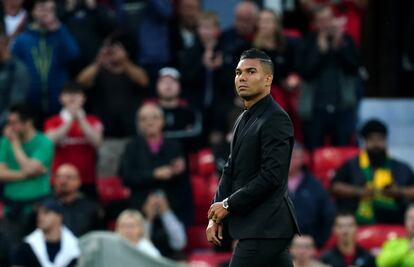 Casemiro durante su presentación con el Manchester United el lunes pasado.