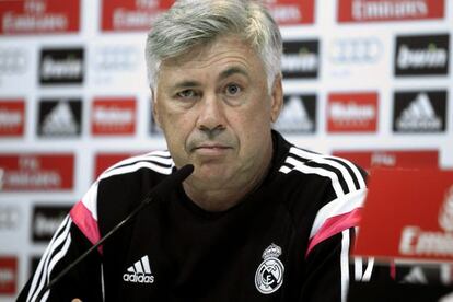 Ancelotti, en rueda de prensa.