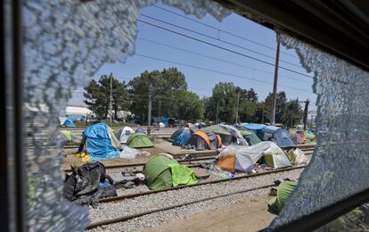 Campamento de refugiados en Idomeni, antes del desalojo.