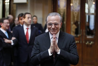 Isidro Fainé, presidente de La Caixa, ayer en el acto de presentación de la salida a Bolsa de CaixaBank en Madrid.