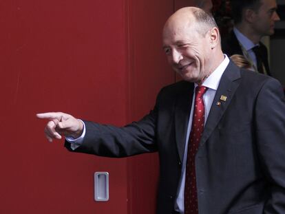 El presidente de Rumanía, Traian Basescu, en una reciente cumbre europea.