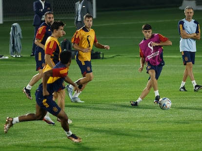 Entrenamiento de la selección española en la Universidad de Doha (Qatar).
