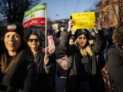 Manifestación en solidaridad con el pueblo iraní, el 7 de enero de 2023 en Zúrich (Suiza).