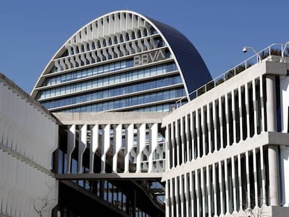 Sede de BBVA en Madrid, conocida como 'La Vela'.