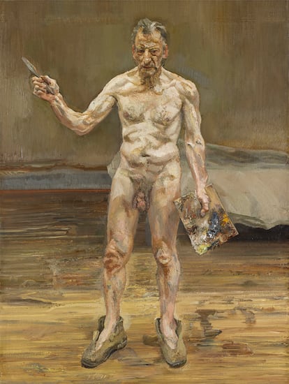 'Painter Working, Reflection' (1993), autorretrato de Lucian Freud.