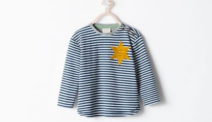 Imagen da camiseta da Zara, publicada pelo diário Haaretz.