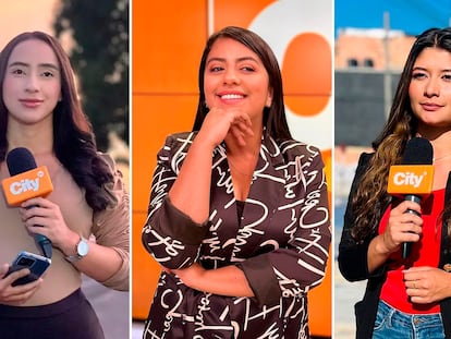 Las periodistas colombianas Angie Téllez, Estefanía Maldonado y Deisy Nivia, en imágenes de sus redes sociales.