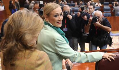 Pleno de la Asamblea de Madrid al que asiste la presidenta de la Comunidad de Madrid, Cristina Cifuentes.