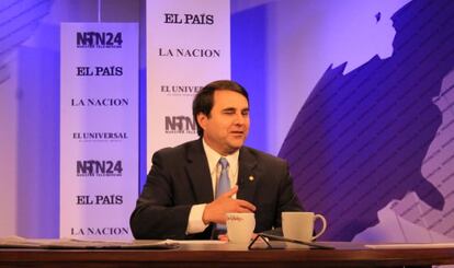 El presidente de Paraguay, Federico Franco, durante la entrevista con NTN24.